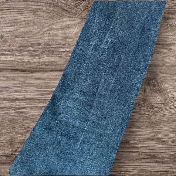 Zara Basic Z1975 Denim Blue Jeans with Distressed Hem and Pom Poms - Picture 10 of 10